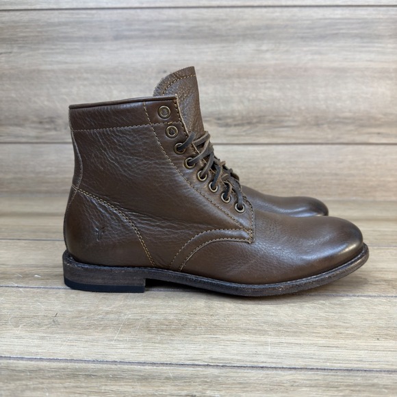 Frye Other - Frye Tyler Flex Lace-Up Vintage Leather Ankle Boots Mens Size 8 Dark Brown‎ NWOB